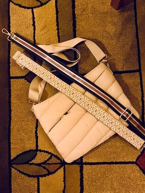 Chic Cream Quilted Crossbody Bag